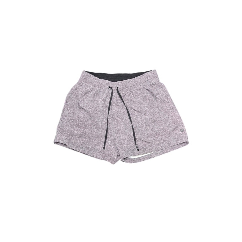 Lululemon Spring Break Away Short Womens 4 Gray Heathered Drawstring Athletic